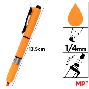 MP evidenziatore a penna a scatto arancio