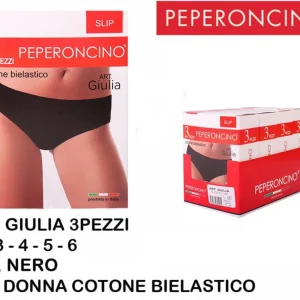PEPERONCINO slip cotone nero Art.Giulia